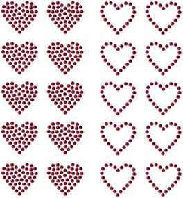 img 2 attached to Shimmering Set of 20 Small Pink Hearts - Rhinestone Stud Iron on Hotfix Transfer - Heart Bling Collection