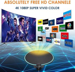 img 2 attached to 📺 200-Mile Long Range HD Digital TV Antenna | Indoor Amplified Signal Booster for 4K 1080P UHF VHF FM Local Channels | Includes 13.4ft Coax Cable, USB Power Adapter | Round Shape