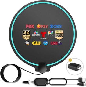 img 4 attached to 📺 200-Mile Long Range HD Digital TV Antenna | Indoor Amplified Signal Booster for 4K 1080P UHF VHF FM Local Channels | Includes 13.4ft Coax Cable, USB Power Adapter | Round Shape