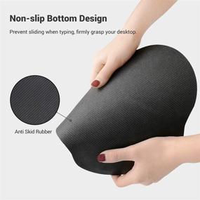 img 2 attached to 💻 AtailorBird Mouse Pad with Wrist Support and Keyboard Wrist Rest - 2 Piece Set for Comfortable Laptop, Office, Gaming, Online Study - Non-Slip Base - Includes Free PU & Cork Coasters - Black