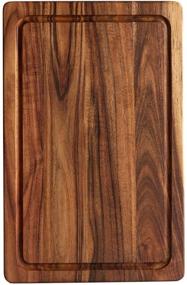 img 4 attached to 🔪 Premium Acacia Wood Cutting Board for Kitchen - Ideal for Meat, Vegetables, Fruit & Cheese - Size: 15x10 Inches