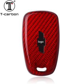 img 2 attached to 🔑 Red Carbon Fiber Key Fob Cover for Chevrolet Camaro New Cruze Malibu XL Smart Keyless Start Stop Engine Car Key – Lightweight Glossy Finish Key Fob Protection Case