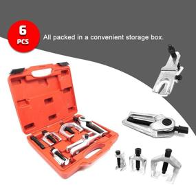 img 3 attached to 🧰 Ultimate Front End Service Tools Set: A ABIGAIL 5pcs Ball Joint Separator, Pitman Arm and Tie Rod Puller in Red Suitcase - Universally Effective!