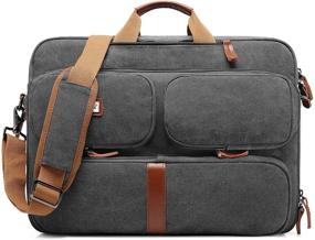 img 4 attached to 👜 CoolBELL Convertible Laptop Bag: Stylish and Versatile Canvas Dark Grey 17.3 Inch Laptop Case for Men/Women