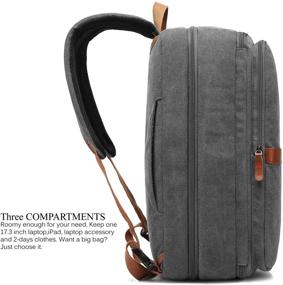 img 2 attached to 👜 CoolBELL Convertible Laptop Bag: Stylish and Versatile Canvas Dark Grey 17.3 Inch Laptop Case for Men/Women