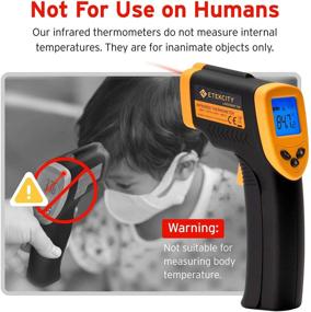 img 2 attached to Etekcity 749 Infrared Thermometer - Non-Contact Digital Temperature Gun with 🌡️ LCD Display (-58℉ to 716℉), Ideal for Industrial and Home Use (Black-Yellow)
