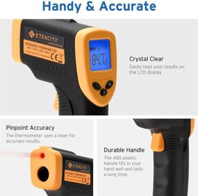 img 1 attached to Etekcity 749 Infrared Thermometer - Non-Contact Digital Temperature Gun with 🌡️ LCD Display (-58℉ to 716℉), Ideal for Industrial and Home Use (Black-Yellow)