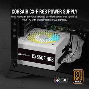 img 3 attached to 💡 Зарядитесь стилем с полностью модульным источником питания Corsair CX550F RGB 550W белого цвета - сертифицированный по стандарту 80 PLUS Bronze!