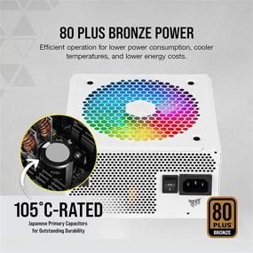 img 2 attached to 💡 Зарядитесь стилем с полностью модульным источником питания Corsair CX550F RGB 550W белого цвета - сертифицированный по стандарту 80 PLUS Bronze!