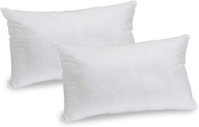 img 1 attached to Premium Stuffer Home Office Decorative Throw Pillow/Cushion Insert, White 12x20(2pack) - Trendy Home