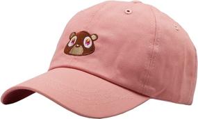 img 3 attached to 🧢 Mens Bear Print Adjustable Cotton Strapback Dad Hat Baseball Cap - FGSS: Top Quality and Complete Comfort