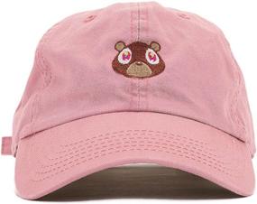 img 4 attached to 🧢 Mens Bear Print Adjustable Cotton Strapback Dad Hat Baseball Cap - FGSS: Top Quality and Complete Comfort