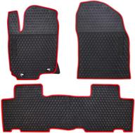 🚗 san auto car rubber floor mats custom fit for toyota rav4 2014-2018 - all weather protection, heavy duty, odorless, black/red - auto floor liner set logo