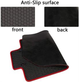 img 2 attached to 🚗 San Auto Car Rubber Floor Mats Custom Fit for Toyota RAV4 2014-2018 - All Weather Protection, Heavy Duty, Odorless, Black/Red - Auto Floor Liner Set