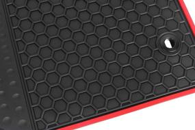 img 3 attached to 🚗 San Auto Car Rubber Floor Mats Custom Fit for Toyota RAV4 2014-2018 - All Weather Protection, Heavy Duty, Odorless, Black/Red - Auto Floor Liner Set