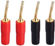🔌 high-quality eightnoo 2mm banana plug screw type connector for 12 awg speaker wire - gold plated | 2-pair set logo