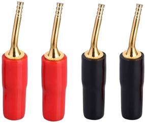 img 4 attached to 🔌 High-Quality Eightnoo 2mm Banana Plug Screw Type Connector for 12 AWG Speaker Wire - Gold Plated | 2-Pair Set