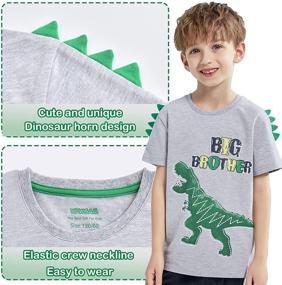 img 2 attached to 🦕 Dinosaur Big Brother Announcement Tee: Cute Sibling Outfits for Toddler Boys