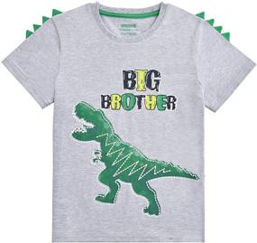 img 4 attached to 🦕 Dinosaur Big Brother Announcement Tee: Cute Sibling Outfits for Toddler Boys