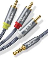 🔌 riksoin 3.5mm to 3 rca audio video cable - 6.6ft/2m stereo aux cord for smartphones, tablets, home theater, and more logo