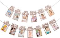 🎀 rose gold glitter 1st birthday baby photo banner: monthly picture decoration for girls логотип