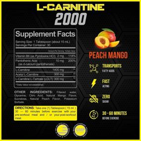 img 3 attached to Forzagen L-Carnitine 2000: Enhance Energy, Burn Fat & Boost Performance - Liquid 🍑 L Carnitine with Vitamin B6, Acetyl L-Carnitine, L-Tartrate - Peach Mango Flavor, 30 Servings