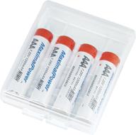 аккумуляторы maximalpower aaa (1200mah) - высокая емкость, долговечность ni-mh тройные батарейки 1.2v (упаковка из 4 штук в комплекте с бесплатным кейсом) логотип