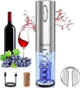 img 4 attached to 🍷 Zupora Electric Wine Opener - Automatic Electric Corkscrew for Wine Bottles - Rechargeable Electronic Wine Opener - Ideal Christmas Gifts