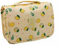 🍋 hanging toiletry bag - spacious and durable cosmetic makeup organizer with sturdy hook for travel - men & women (yellow lemon) logo