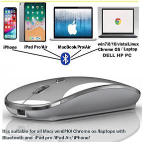img 3 attached to 🖱️ Универсальная беспроводная мышь Bluetooth для Macbook, iPad, Chromebook, настольного компьютера, ноутбука и Windows