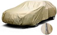 premium golden aluminium + cotton car cover with door zipper - uv resistant sedan up to 200''l by leader accessories logo