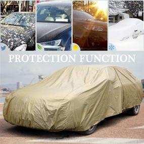 img 1 attached to Premium Golden Aluminium + Cotton Car Cover with Door Zipper - UV Resistant Sedan up to 200''L by Leader Accessories