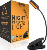 📚 giftable amber book light - blue light blocking - night reading light by amber light store: rechargeable, 1600k for bedtime reading. ideal as a giftable kindle & led book light solution логотип