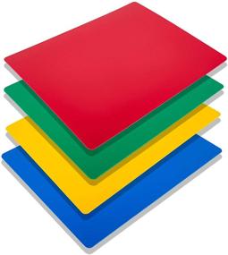 img 2 attached to 🔪 Premium NSF-Certified Professional Kitchen Cutting Board Mats: Flexible 4 Color Set, 15 x 12 Inch