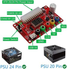 img 1 attached to 🔌 ATX Power Supply Breakout Board and Acrylic Case Kit with ADJ Adjustable Voltage Knob: Supports 3.3V, 5V, 12V and 1.8V-10.8V (ADJ) Output Voltage, 3A Max Output, Reset Protection - New Version