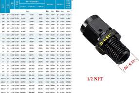 img 1 attached to 🔧 AC PERFORMANCE Алюминиевый переходник, Внутренняя резьба 8AN Swivel to Мужская резьба 1/2 NPT для топливопровода, прямой -8 AN 3/4-16 to 1/2" NPT, Черный: Высокопроизводительный и прочный переходник для эффективного топливопотока