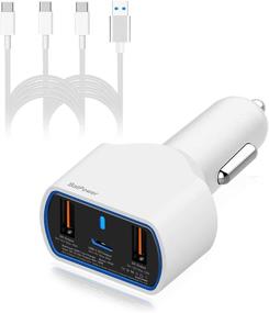 img 4 attached to BatPower CPD2 High Power Delivery 120W USB-C Laptop Car Charger: Compatible with New MacBook Pro Air, HP, Dell, Razer, Surface & More! Dual USB QC3.0, DC 12v-24v Auto Power Supply