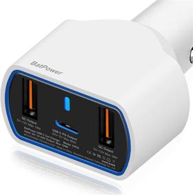 img 1 attached to BatPower CPD2 High Power Delivery 120W USB-C Laptop Car Charger: Compatible with New MacBook Pro Air, HP, Dell, Razer, Surface & More! Dual USB QC3.0, DC 12v-24v Auto Power Supply