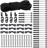 🚣 19.7 ft kayak and canoe deck rigging kit - bungee cord with tie down pad eyes, j-hooks, bungee cord hook screws & rivets - ideal for boats logo
