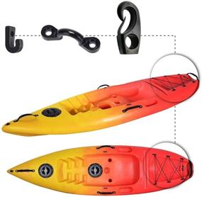 img 3 attached to 🚣 19.7 FT Kayak and Canoe Deck Rigging Kit - Bungee Cord with Tie Down Pad Eyes, J-Hooks, Bungee Cord Hook Screws & Rivets - Ideal for Boats