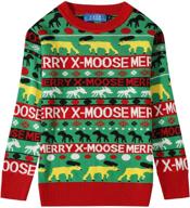 🎅 sslr crewneck reindeer pullover: festive boys' christmas sweaters for winter logo