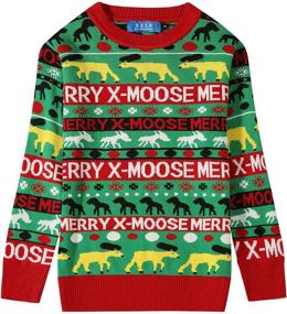 img 4 attached to 🎅 SSLR Crewneck Reindeer Pullover: Festive Boys' Christmas Sweaters for Winter