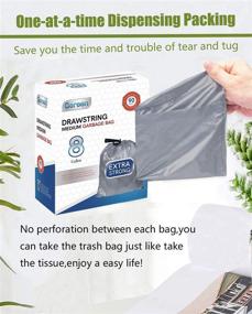 img 2 attached to 🗑️ Strong and Durable Gereen Drawstring Garbage Bags - 90 Counts, Ideal for Kitchen and Office Use