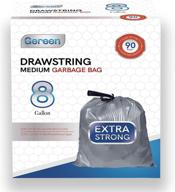 🗑️ strong and durable gereen drawstring garbage bags - 90 counts, ideal for kitchen and office use logo