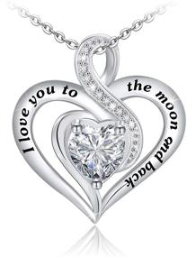 img 4 attached to 🎁 S925 Sterling Silver Heart Necklace for Women - Infinity Pendant Necklace, Symbolic 'I Love You to The Moon and Back' Jewelry Gift for Mother, Girlfriend, Wife - Ideal for Women and Girls