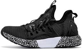 img 3 attached to 👟 JMFCHI Kids' Sneakers: Knitted Mesh Sports Shoes with Breathable Lightweight Design for Boys and Girls - Fashionable Athletic Casual Shoes for Kids