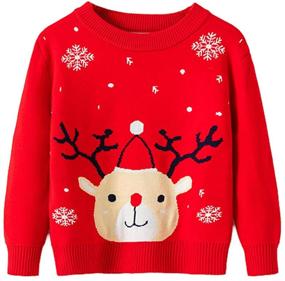 img 1 attached to 🎄 Christmas Reindeer Sweaters for Toddler Boys - Pullover Sweatshirts in Boys' Clothing