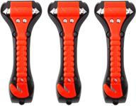 🔨 car safety hammer set of 3: emergency glass breaker & seat belt cutter for family rescue & auto emergency logo