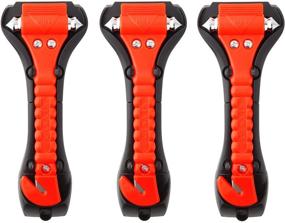 img 4 attached to 🔨 Car Safety Hammer Set of 3: Emergency Glass Breaker & Seat Belt Cutter for Family Rescue & Auto Emergency
