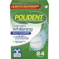 🌙 polident overnight whitening denture cleanser tablets, 84 count: revitalize your dentures while you sleep! logo